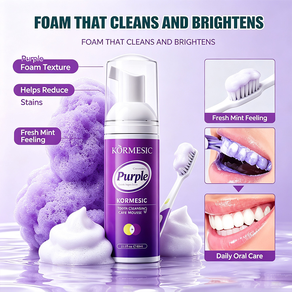 Teeth Whitening Foam Toothpaste - Mor Beyazlatıcı Diş Köpüğü V34 Renk